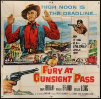 5a116 FURY AT GUNSIGHT PASS 6sh 1956 high noon is the deadline, then guns go off in the town!