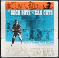 5a119 GOOD GUYS & THE BAD GUYS 6sh 1969 Robert Mitchum, George Kennedy, crash when they clash!