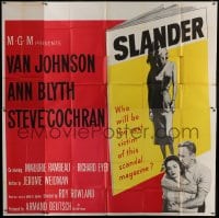 5a154 SLANDER 6sh 1957 will Van Johnson & Ann Blyth be the victims of a slanderous sex magazine!