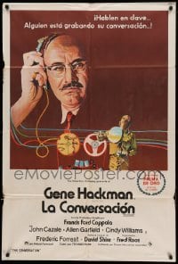 5a199 CONVERSATION Argentinean 1974 cool art of Gene Hackman, Francis Ford Coppola directed!