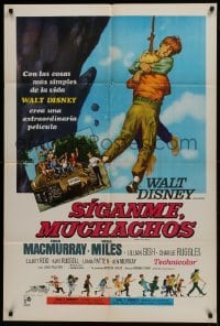 5a211 FOLLOW ME BOYS Argentinean 1966 Fred MacMurray leads Boy Scouts, Kurt Russell, Walt Disney!