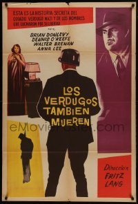 5a219 HANGMEN ALSO DIE Argentinean R1950s directed by Fritz Lang, Brian Donlevy, different art!