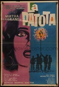 5a230 LA PATOTA Argentinean 1961 art of scared Mirtha Legrand & silhouette of The Gang!