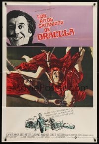 5a254 SATANIC RITES OF DRACULA Argentinean 1973 Christopher Lee as Count Dracula, Vampire Brides!