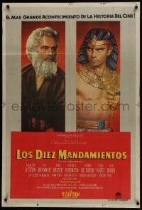 5a262 TEN COMMANDMENTS Argentinean 1956 Cecil B. DeMille, art of Charlton Heston & Yul Brynner!