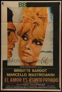 5a273 VERY PRIVATE AFFAIR Argentinean 1962 Louis Malle's Vie Privee, c/u of sexy Brigitte Bardot!