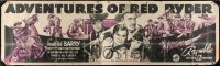 5a001 ADVENTURES OF RED RYDER 36x120 cloth banner 1940 Red Barry western serial, cool art, rare!