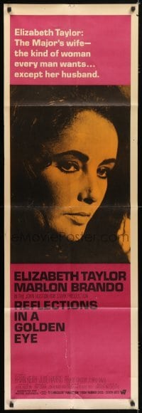 5a019 REFLECTIONS IN A GOLDEN EYE door panel 1967 portrait of Elizabeth Taylor, The Major's wife!
