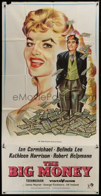 5a057 BIG MONEY English 3sh 1958 great art of Ian Carmichael & sexy Belinda Lee w/lots of cash!