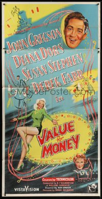 5a083 VALUE FOR MONEY English 3sh 1957 artwork of super sexy Diana Dors & John Gregson!