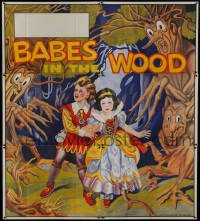 5a051 BABES IN THE WOOD stage play English 6sh 1930s Tenggren-like art of kids & menacing trees!