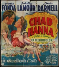 5a052 CHAD HANNA English 6sh 1940 Henry Fonda with beautiful Dorothy Lamour & Linda Darnell, rare!