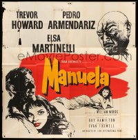 5a053 MANUELA English 6sh 1957 art of Trevor Howard, Pedro Armendariz & Elsa Martinelli!