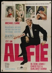 5a704 ALFIE Italian 1p 1966 different art of Michael Caine & sexy girls by Sandro Symeoni!