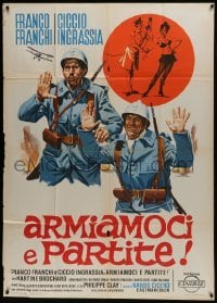 5a710 ARMIAMOCI E PARTITE Italian 1p 1971 Giorgio Olivetti art of comedy duo Franco & Ciccio!