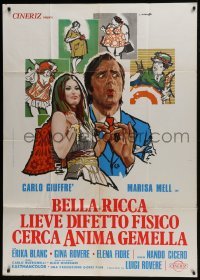 5a714 BELLA RICCA LIEVE DIFETTO FISICO CERCA ANIMA GEMELLA Italian 1p 1973 cool art by Cesselon!