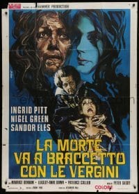 5a748 COUNTESS DRACULA Italian 1p 1972 Hammer, different Avelli art of sexy vampiress Ingrid Pitt!