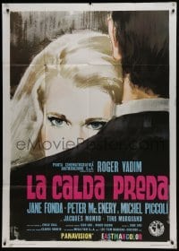 5a788 GAME IS OVER Italian 1p 1966 Roger Vadim's La Curee, Sandro Symeoni art of Jane Fonda!