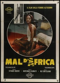 5a859 MAL D'AFRICA Italian 1p 1968 Mal d'Africa, c/u of sexy barely-dressed African girl on floor!