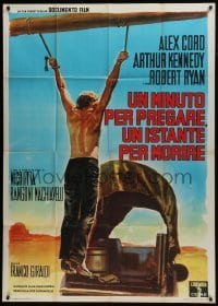 5a868 MINUTE TO PRAY, A SECOND TO DIE Italian 1p 1968 spaghetti western art of Alex Cord hung!
