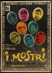 5a886 OPIATE '67 Italian 1p 1963 art of Ugo Tognazzi, Vittorio Gassman & top stars on balloons!