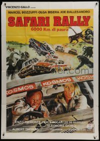 5a916 SAFARI RALLY Italian 1p 1978 6000 km di paura, Originario car racing art in Africa!