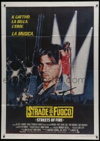 5a944 STREETS OF FIRE Italian 1p 1984 Walter Hill, completely different art of Michael Pare!