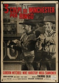 5a957 THREE GRAVES FOR A WINCHESTER Italian 1p 1966 Mitchell, Mickey Hargitay, spaghetti western!