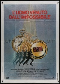 5a962 TIME AFTER TIME Italian 1p 1980 Malcolm McDowell as H.G. Wells, cool C.W. Taylor artwork!