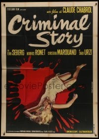 5a985 WHO'S GOT THE BLACK BOX Italian 1p 1967 Claude Chabrol, Criminal Story, Gasparri crime art!