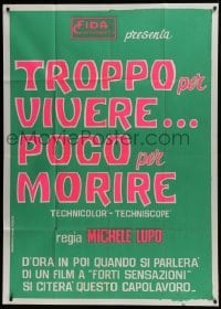 5a996 YOUR TURN TO DIE teaser Italian 1p 1967 title in dayglo pink over green background!
