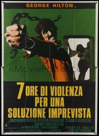 5a286 7 HOURS OF VIOLENCE Italian 2p 1973 Michele Massimo Tarantini, art by Giuliano Nistri!