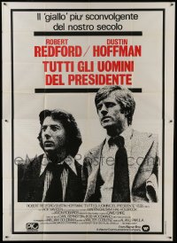 5a287 ALL THE PRESIDENT'S MEN Italian 2p 1976 Dustin Hoffman & Redford as Woodward & Bernstein!