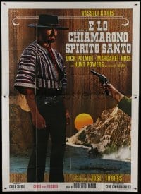 5a290 AND HIS NAME WAS HOLY GHOST Italian 2p 1971 great spaghetti western art by G. Calma!