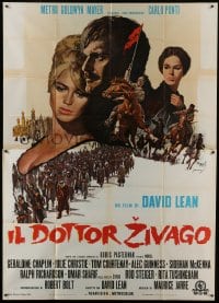 5a336 DOCTOR ZHIVAGO Italian 2p 1966 Omar Sharif, Julie Christie, David Lean epic, Terpning art!