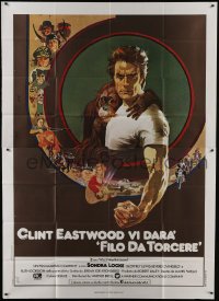 5a344 EVERY WHICH WAY BUT LOOSE Italian 2p 1979 Peak art of Clint Eastwood & Clyde the orangutan!