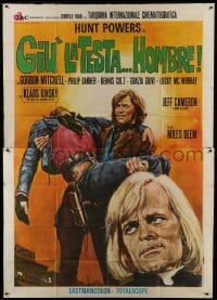 5a357 GIU' LA TESTA... HOMBRE Italian 2p 1971 Klaus Kinski, cool spaghetti western art by Gasparri!