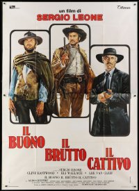 5a361 GOOD, THE BAD & THE UGLY Italian 2p R1970s Clint Eastwood, Lee Van Cleef, Sergio Leone!