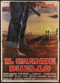 5a363 GRAND DUEL Italian 2p 1973 Il Grande Duello, spaghetti western art by Averardo Ciriello!