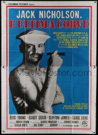 5a383 LAST DETAIL Italian 2p 1974 Hal Ashby, close up of Navy sailor Jack Nicholson with cigar!