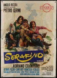 5a429 SERAFINO Italian 2p 1968 Averardo Ciriello art of Adriano Celentano with three pretty women!