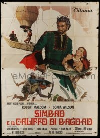 5a434 SINBAD & THE CALIPH OF BAGHDAD Italian 2p 1973 art of hero Robert Malcom & Sonia Wilson!