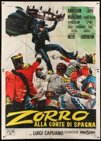 5a470 ZORRO IN THE COURT OF SPAIN Italian 2p 1962 different Casaro art of masked hero on chandelier