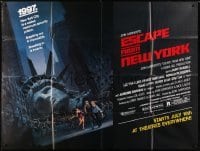 5a024 ESCAPE FROM NEW YORK subway poster 1981 Carpenter, Jackson art of decapitated Lady Liberty!