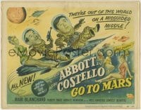 5b006 ABBOTT & COSTELLO GO TO MARS TC 1953 art of wacky astronauts Bud & Lou in outer space!