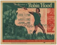 5b010 ADVENTURES OF ROBIN HOOD TC R1956 Errol Flynn, Olivia De Havilland, Michael Curtiz classic!