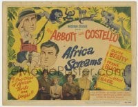 5b014 AFRICA SCREAMS TC 1949 great art of Bud Abbott & Lou Costello in jungle with animals!