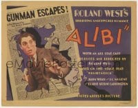 5b017 ALIBI TC 1929 Chester Morris uses his girlfriend to escape murder charges, newspaper art!