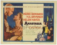 5b023 ANASTASIA TC 1956 great romantic close up art of Ingrid Bergman & Yul Brynner!