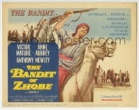 5b043 BANDIT OF ZHOBE TC 1959 close up of Victor Mature on horse, Ruthless, Riotous, Romantic!